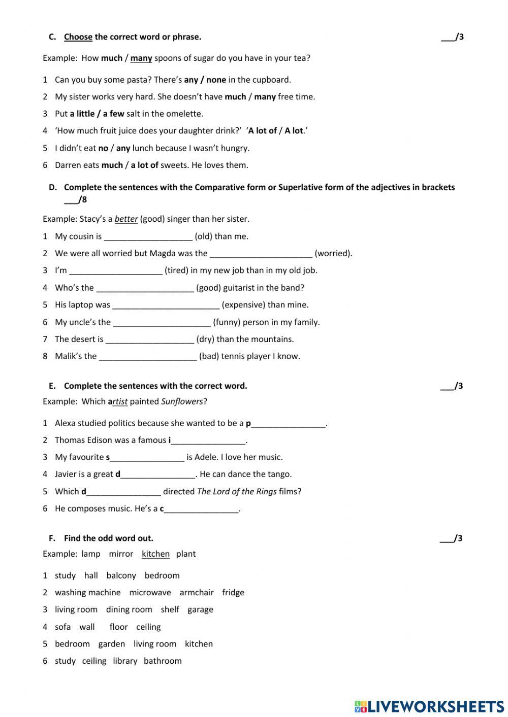 Final test level 2 adults