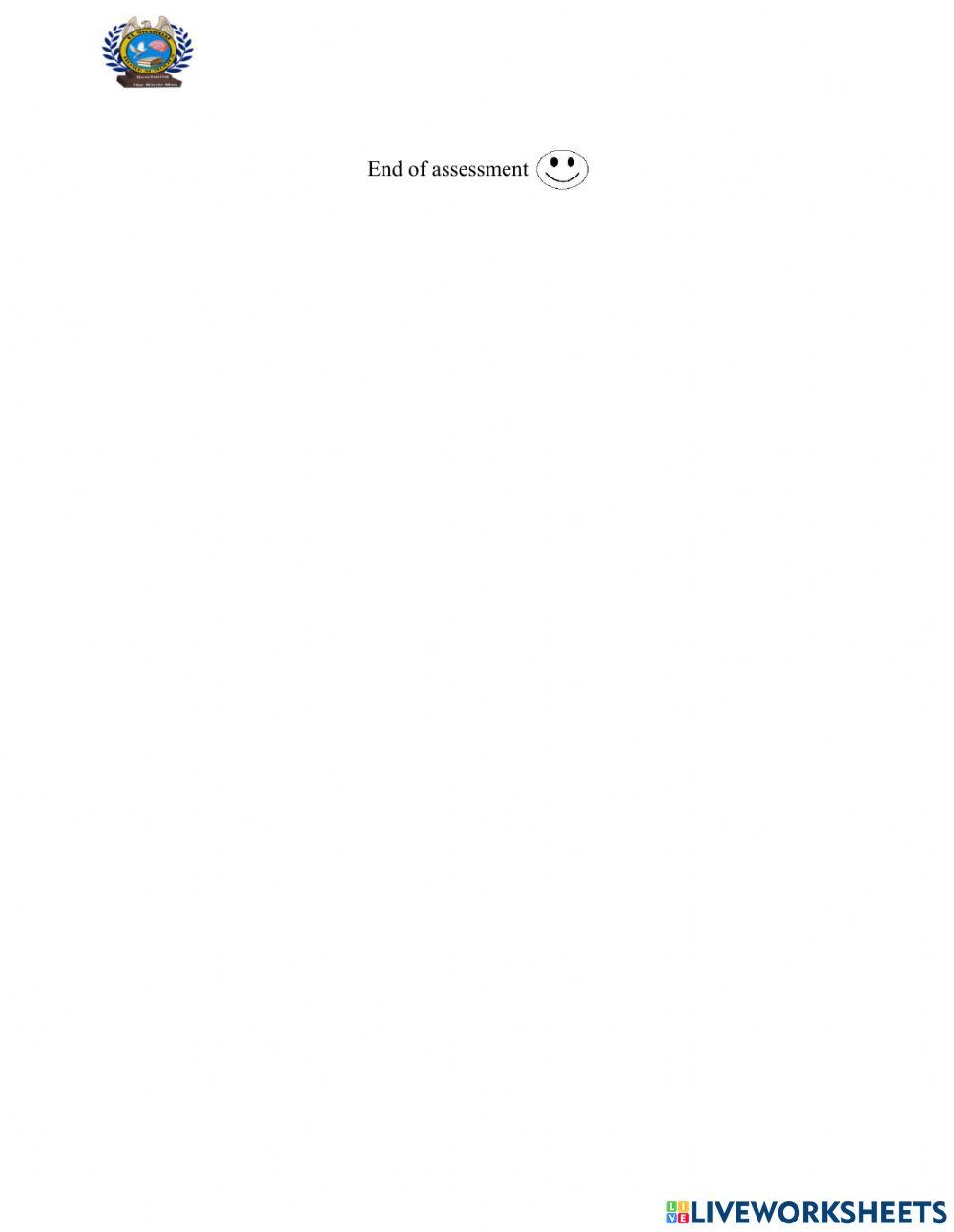 End of Term 1 Assessment