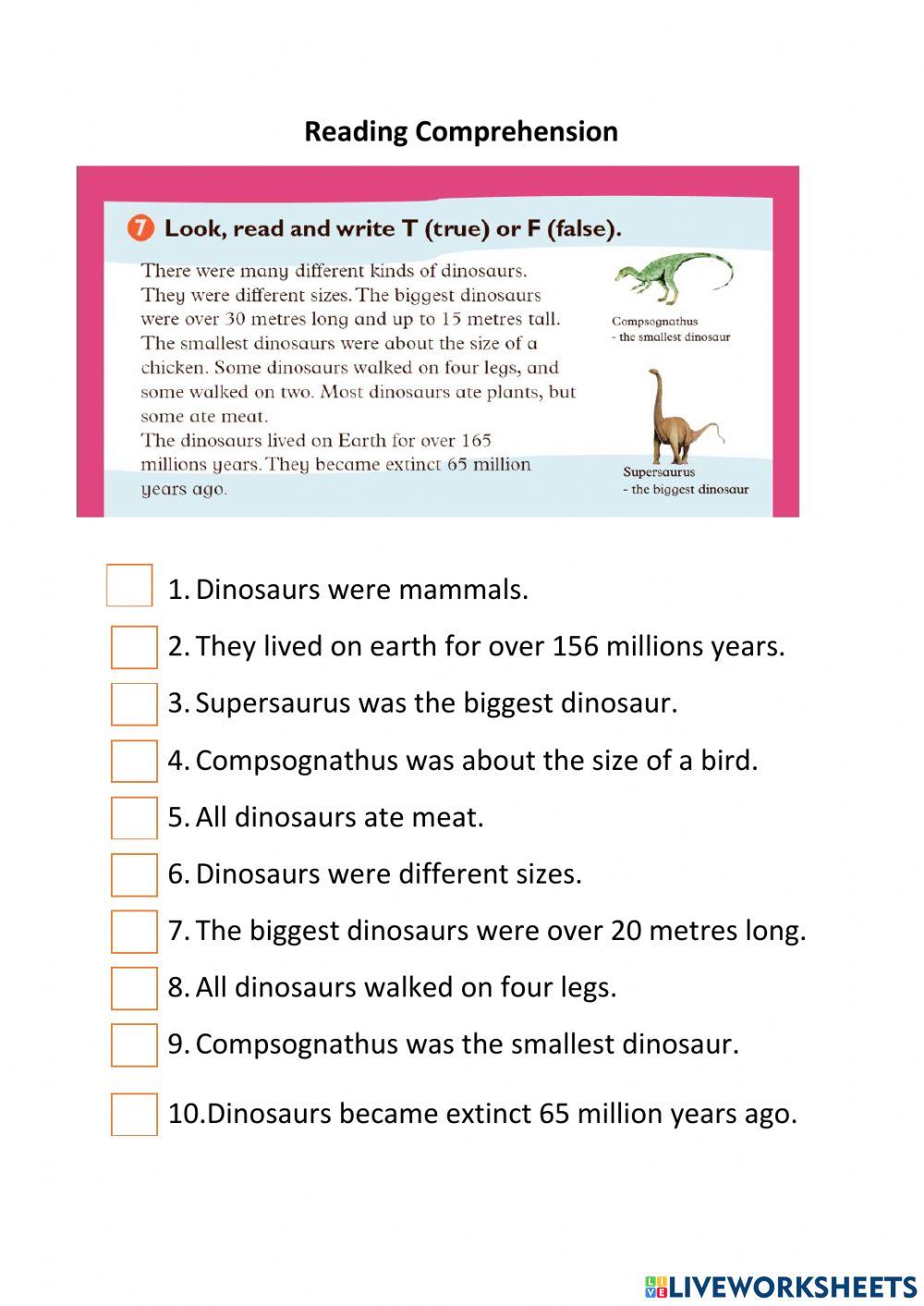 Reading comprehension