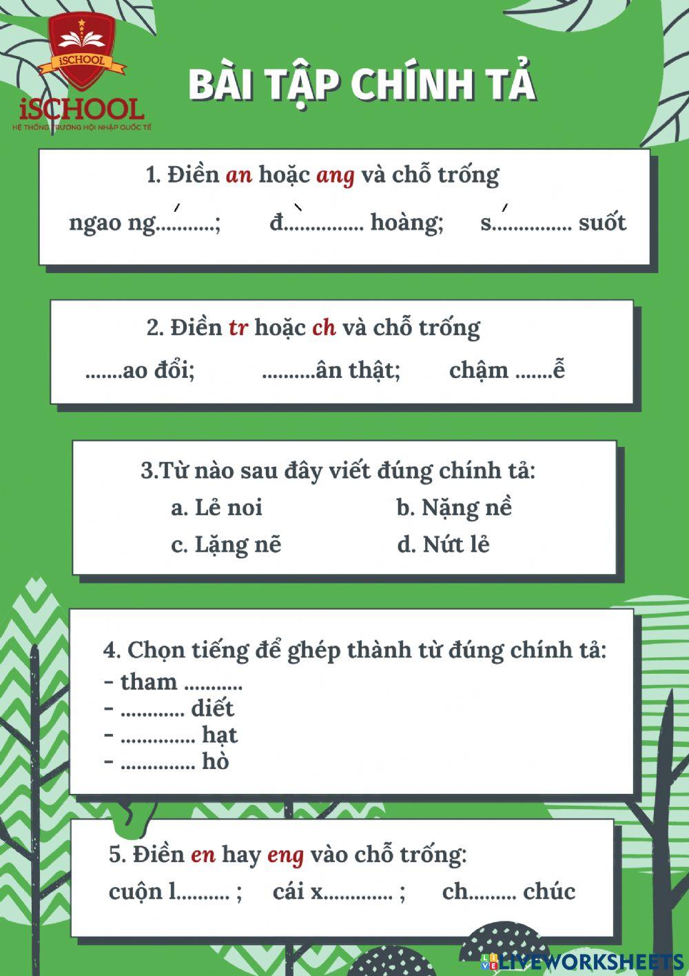 Ôn tập chính tả