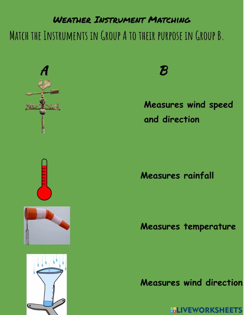 Weather Instruments online exercise for Live Worksheets