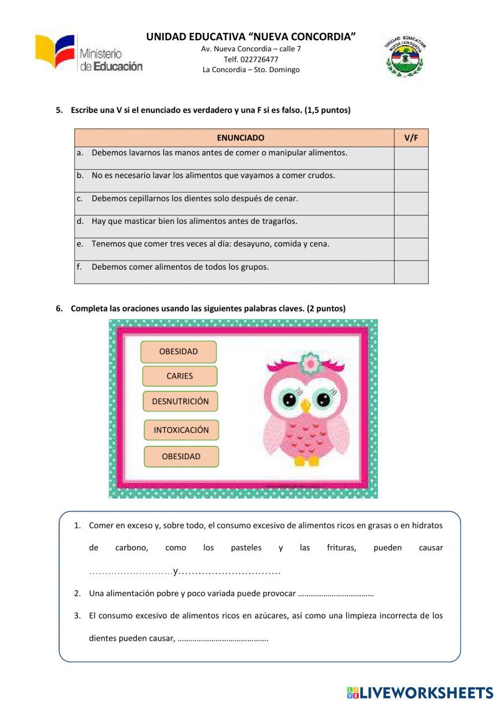 El cuerpo humano: alimentación
