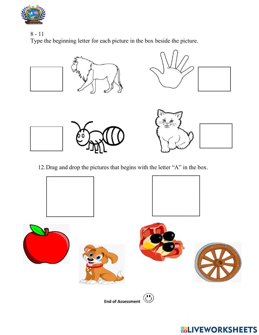End of Term 1 Assessment