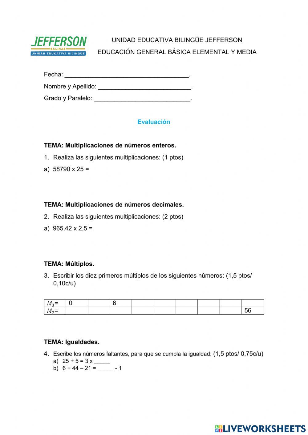 Examen de 4to Original
