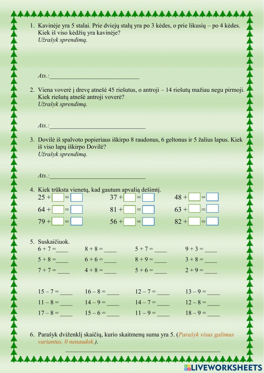 Įvairūs uždaviniai