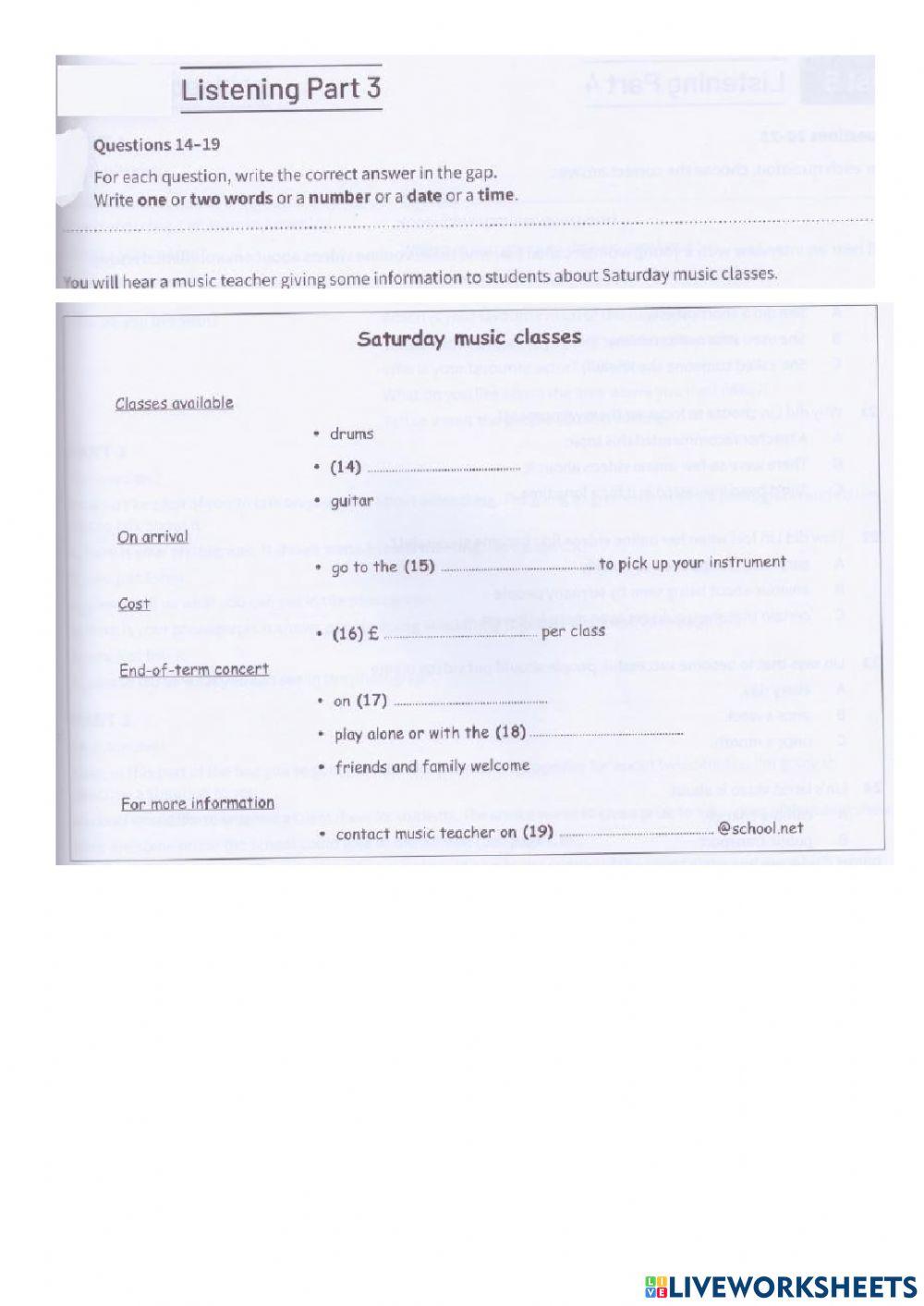 listening part 3 and 4