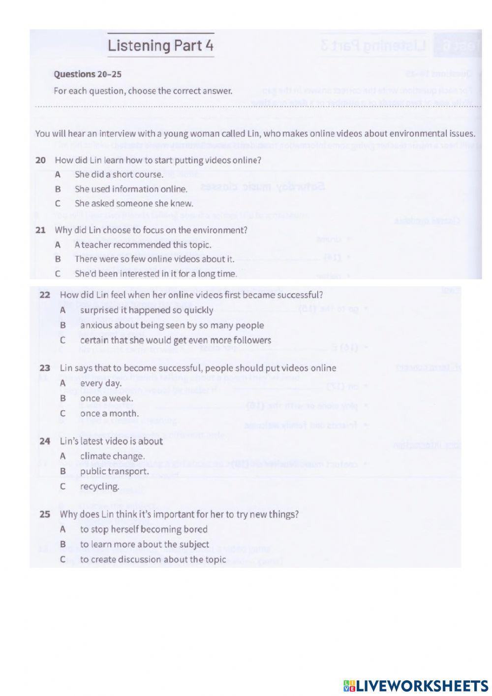 listening part 3 and 4