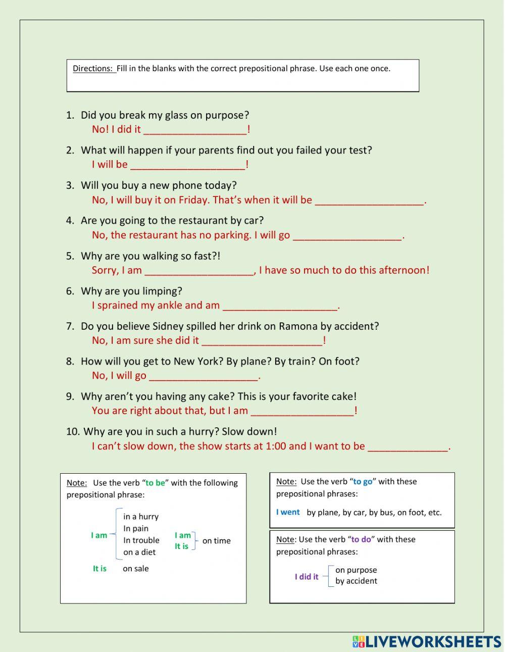 Prepositional Phrases 1