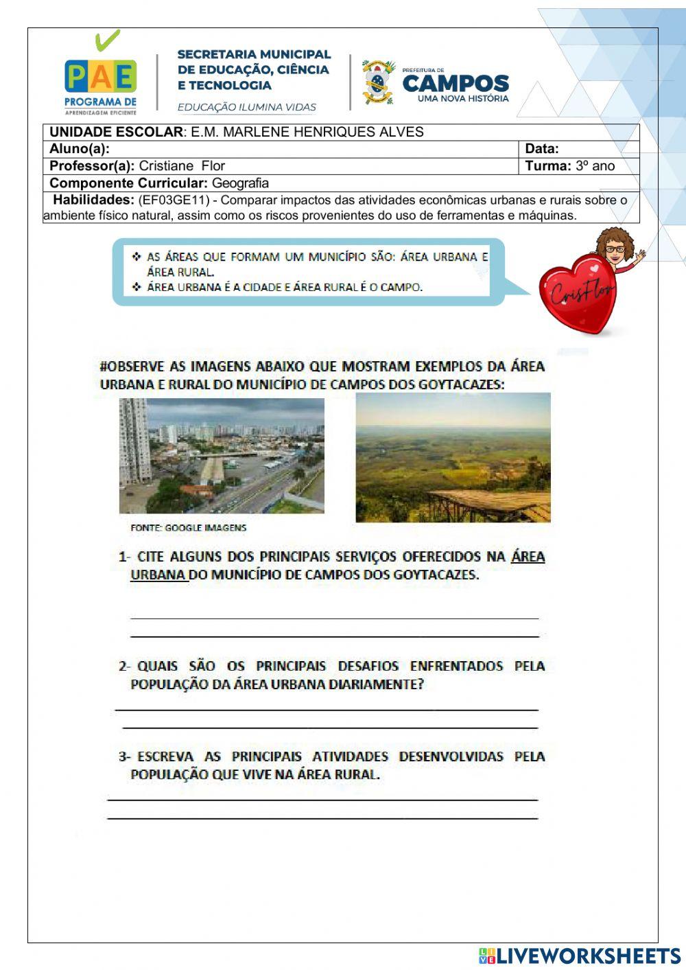 Paisagem rural e urbana