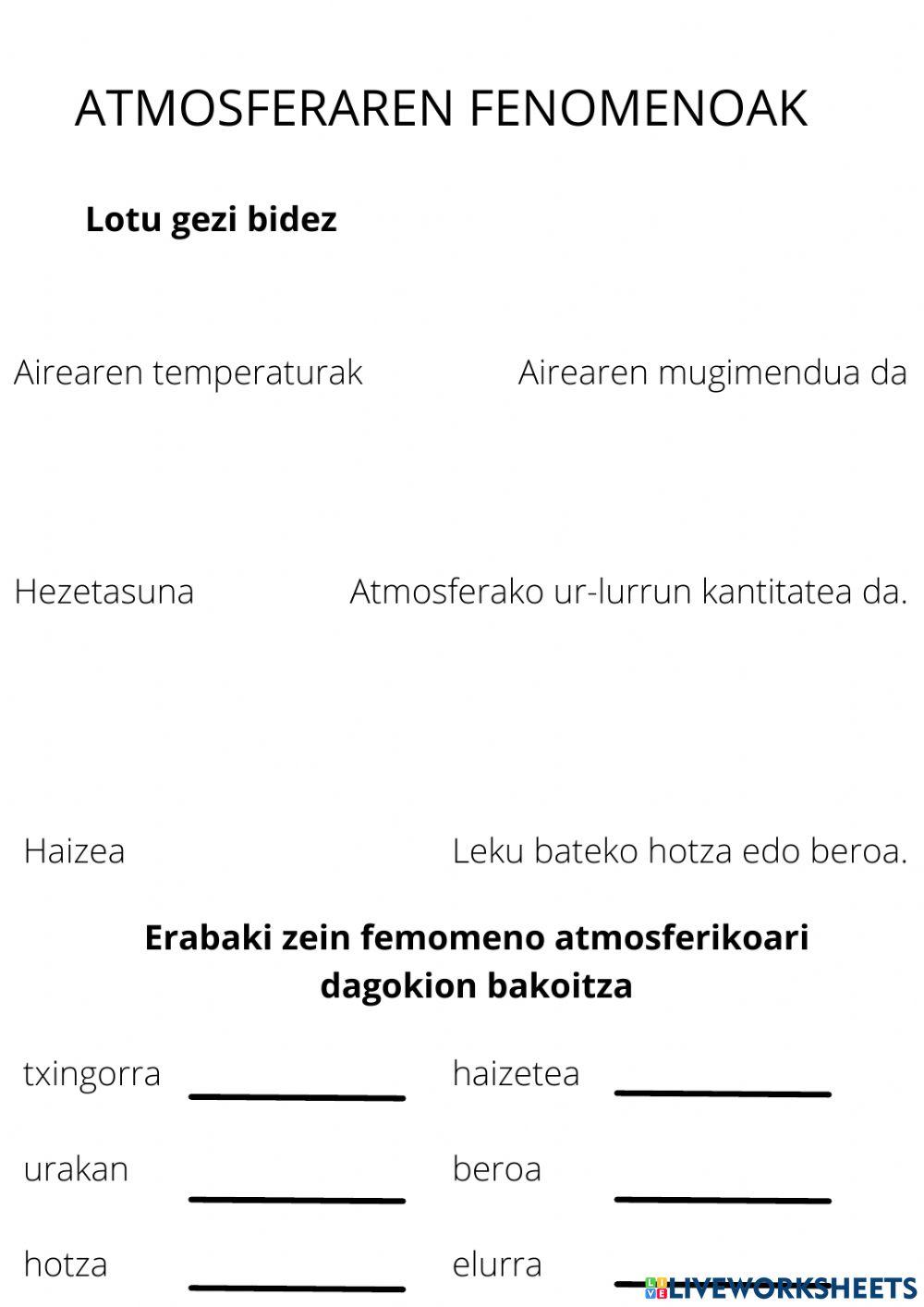 Atmosfera eta eguraldia
