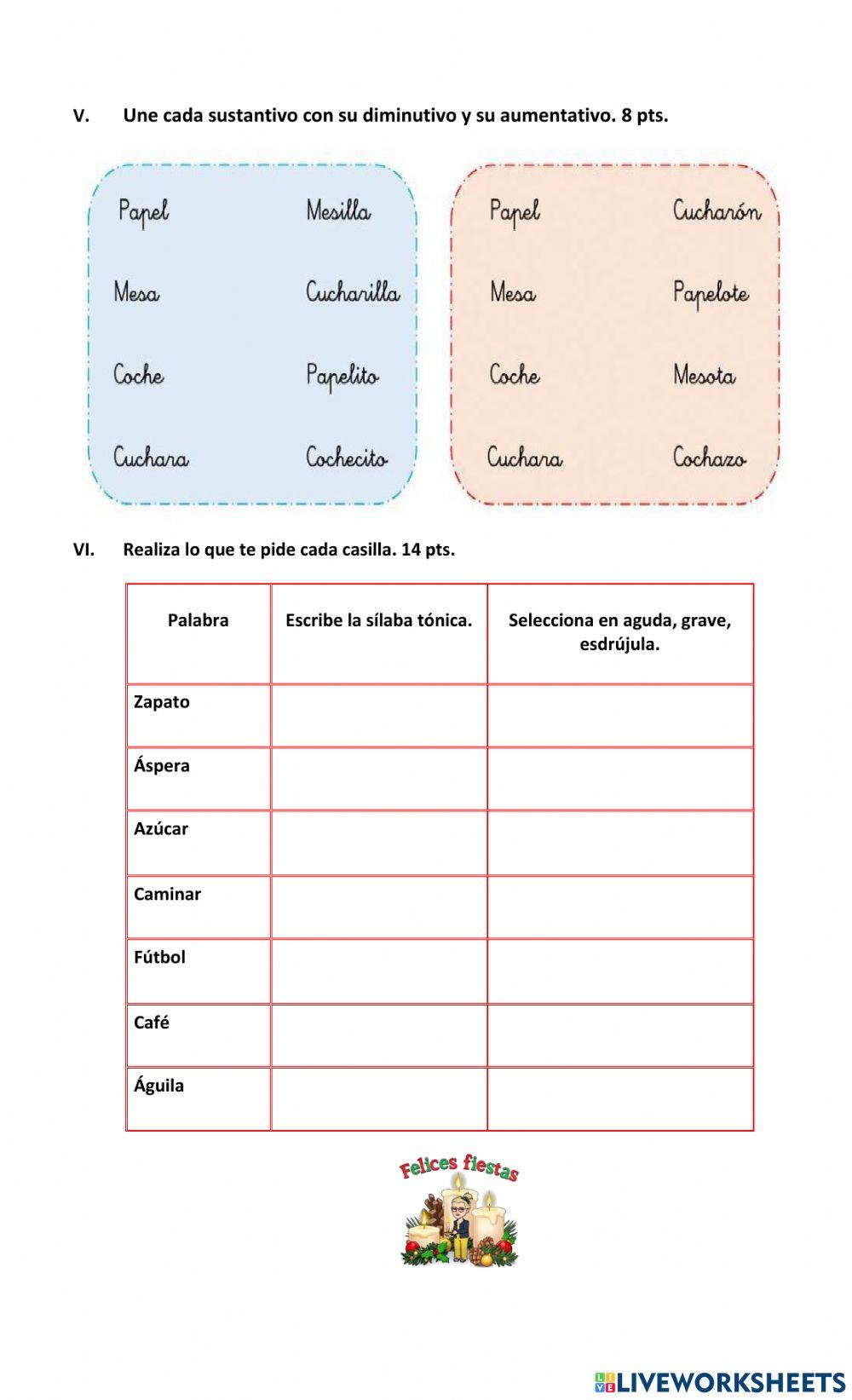 Examen de español