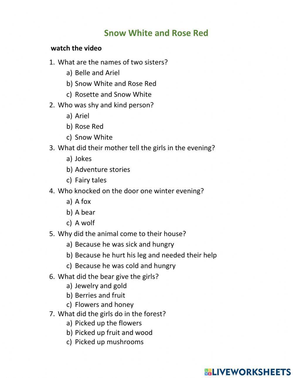 Snow White and Rose Red