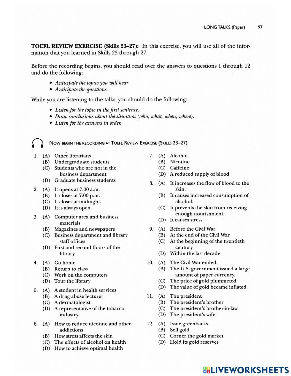 Toefl review exercise skills 23-27