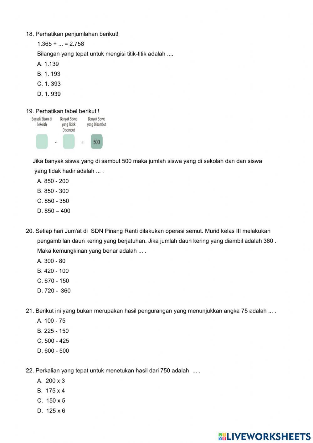 Soal PAS Tema 4 Semester Ganjil