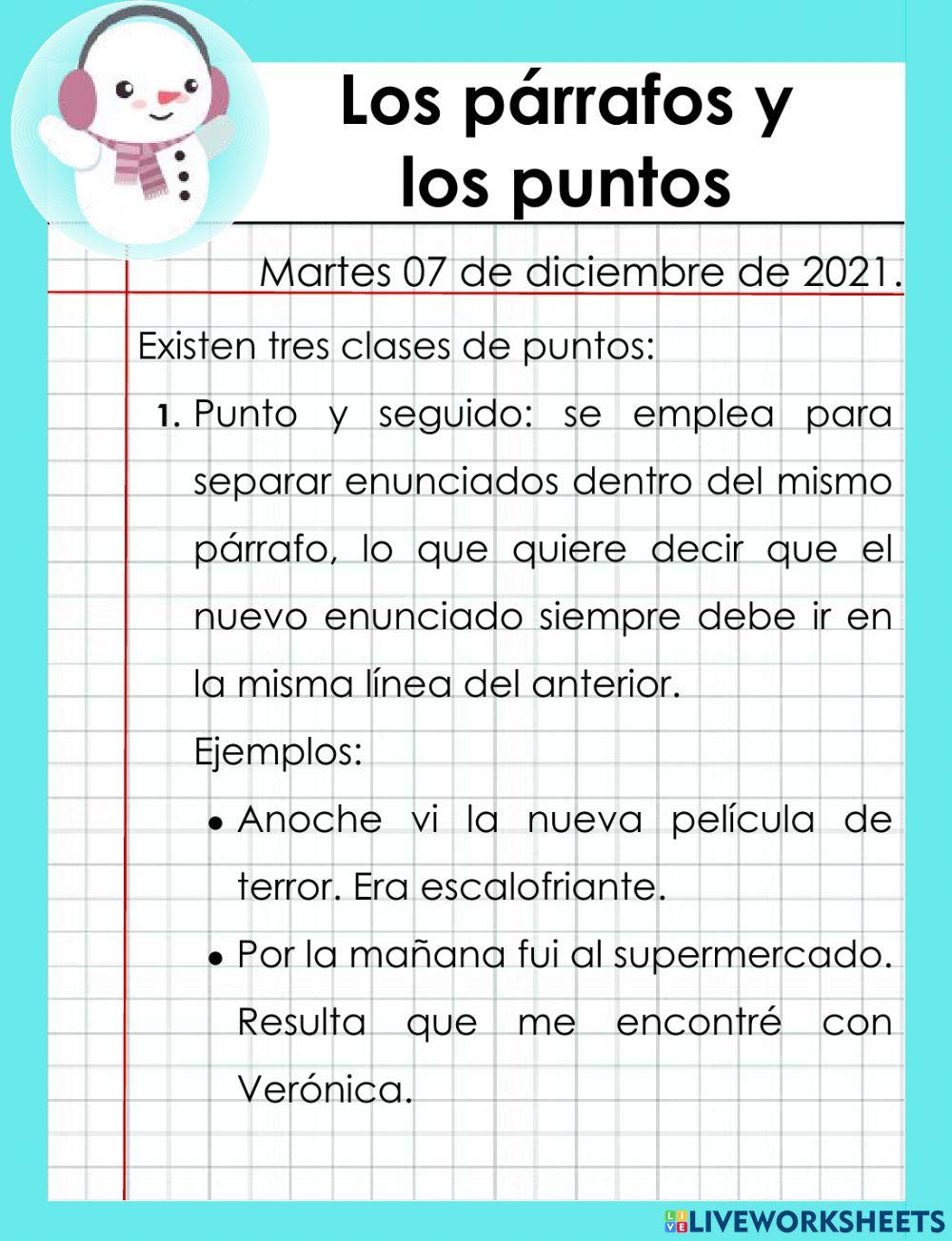 El párrafo y el punto.