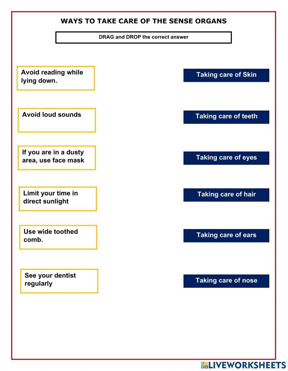 Ways to take care of the sense organs