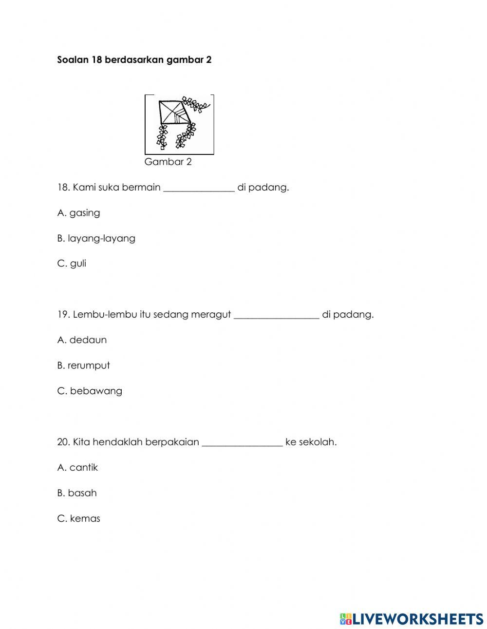 Ujian bm  KERTAS 1 tahun 2