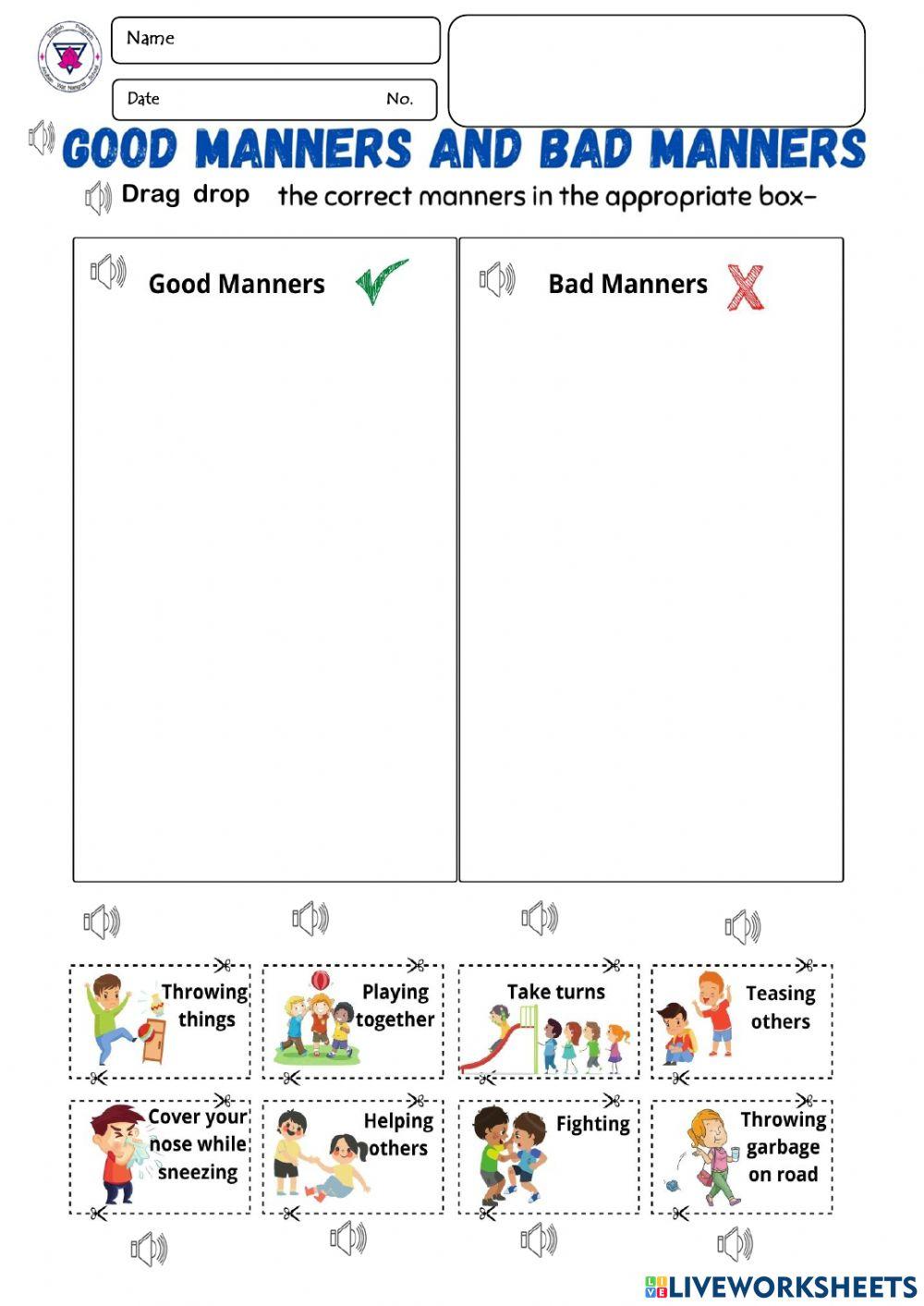 Tuesday  Task  Good Manners K2
