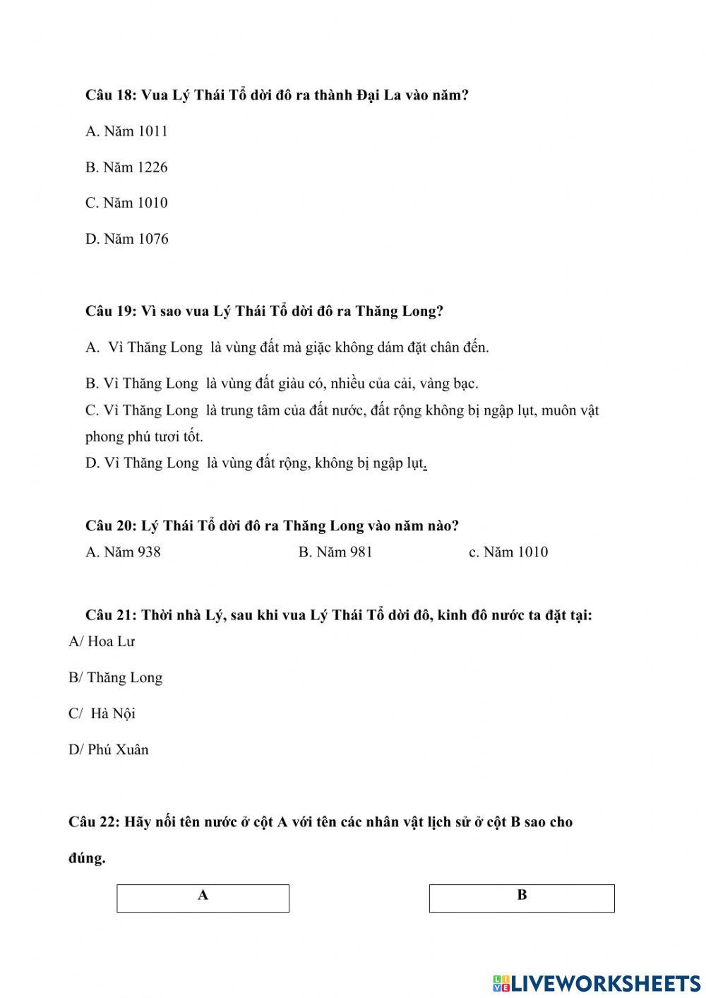 Ôn tập lịch sử