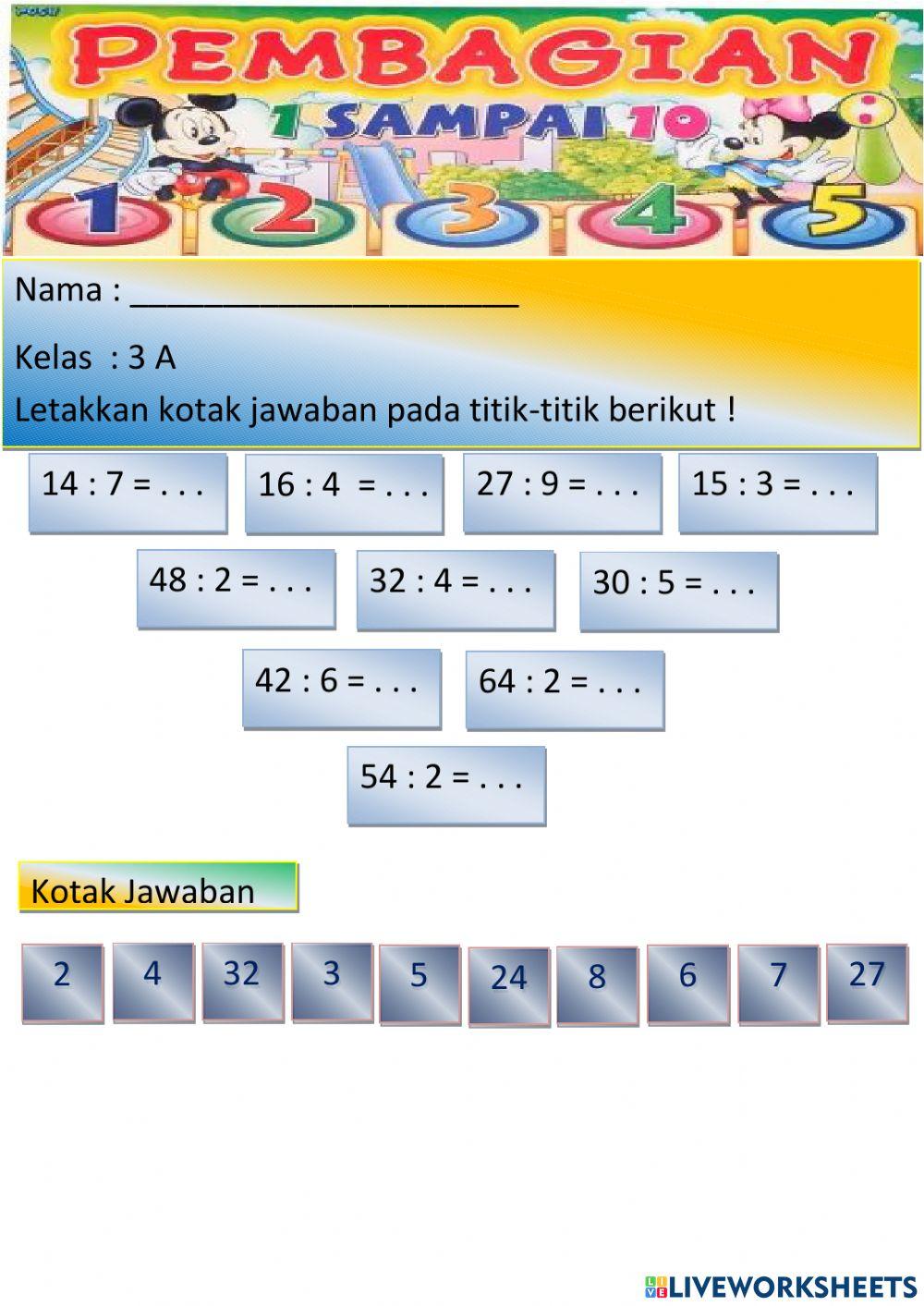 Pembagian dua bilangan