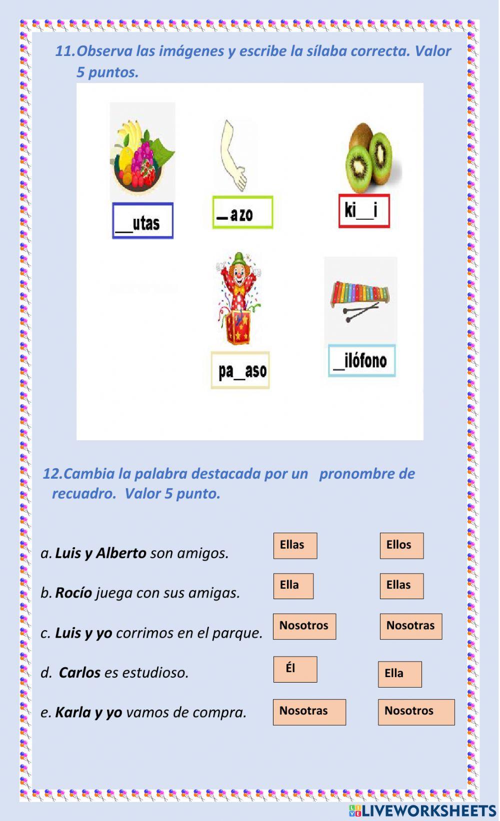 Conocimientos generales de español