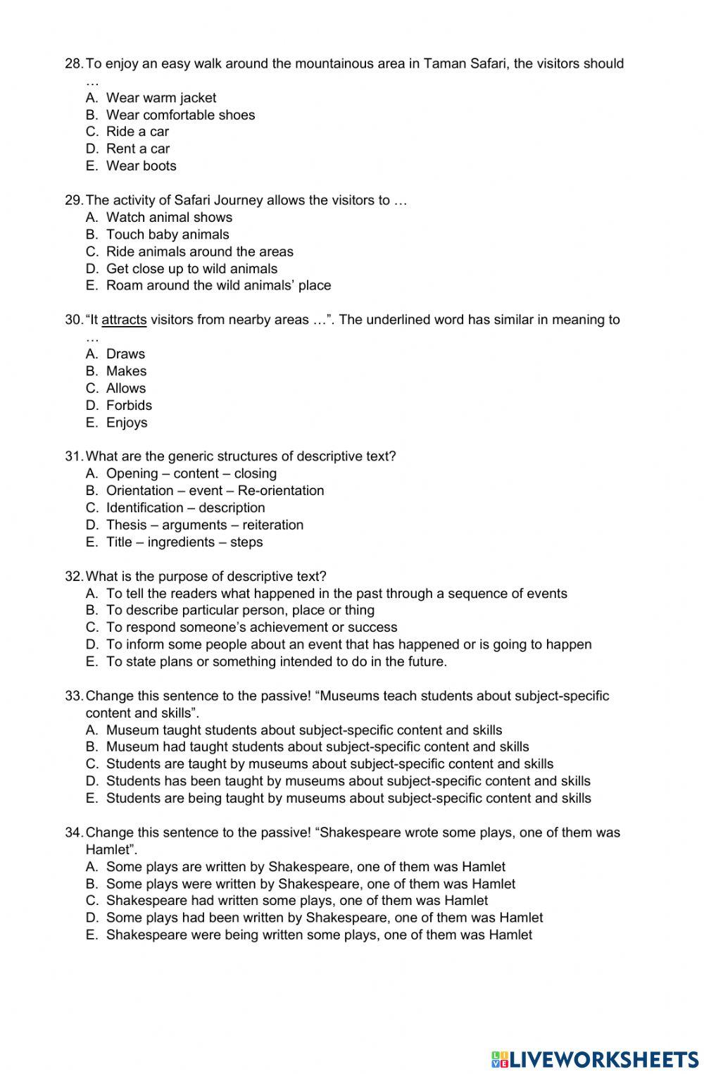 Pas bahasa inggris x