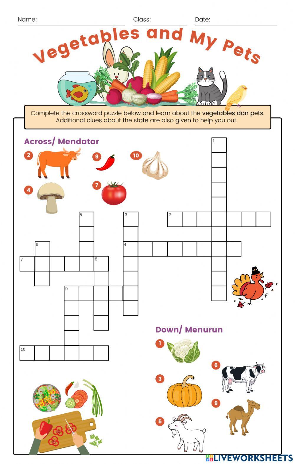 Vegetables and my pets file Quis B Inggris Kelas 2