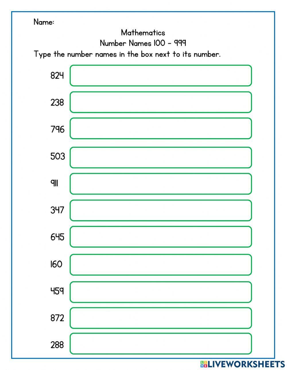1713796 Spelling Number Names 100 999 Shandai 1713796-spelling-number-names-100-999-shandai