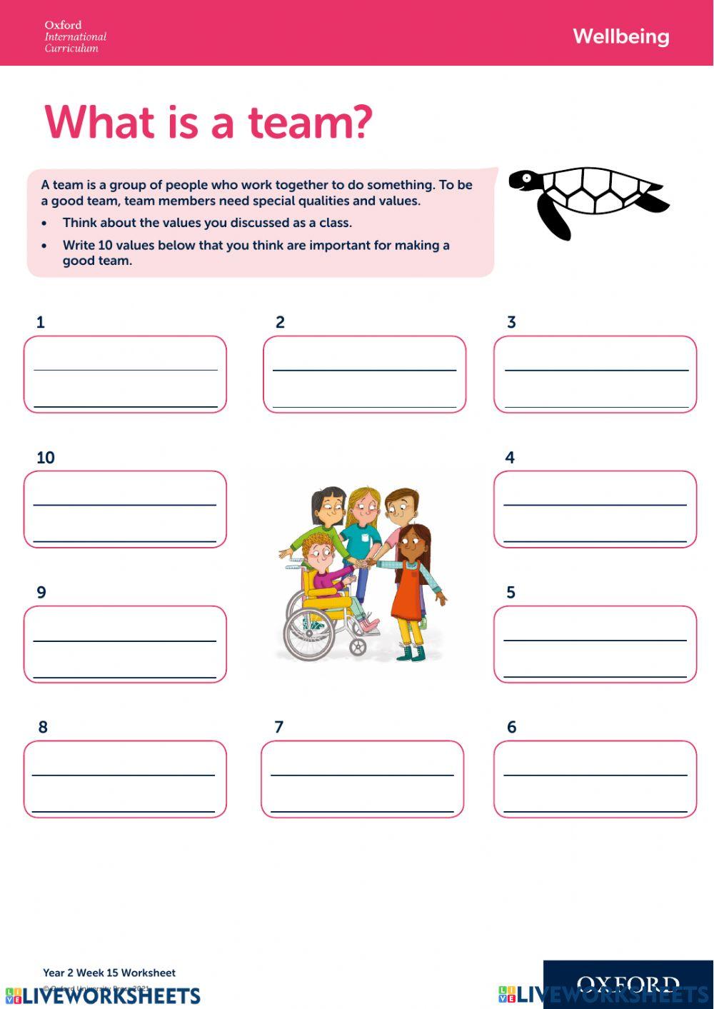 OIC - Y2 - T2 - Wellbeing W15: What is a team?