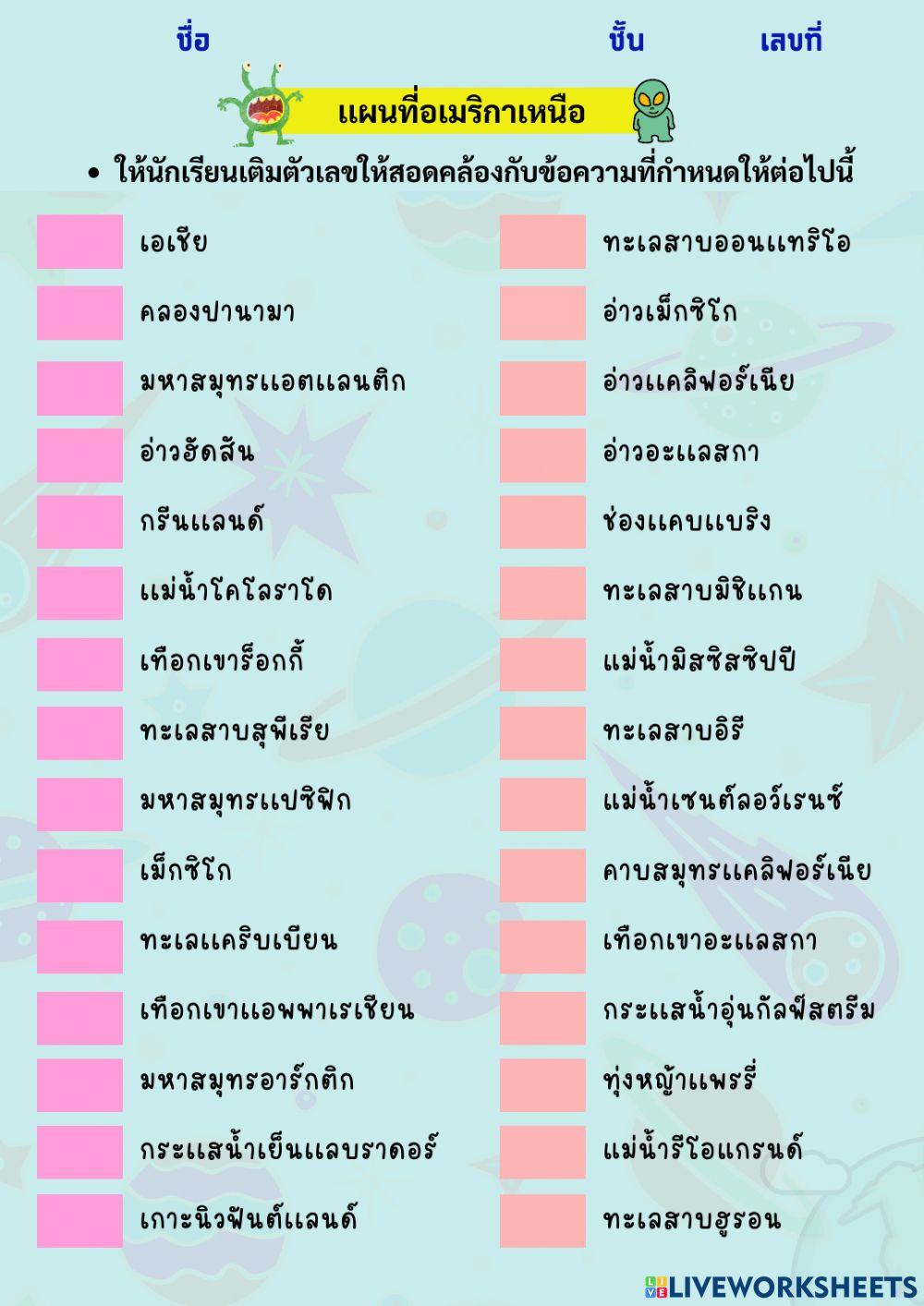 เเผนที่อเมริกาเหนือ