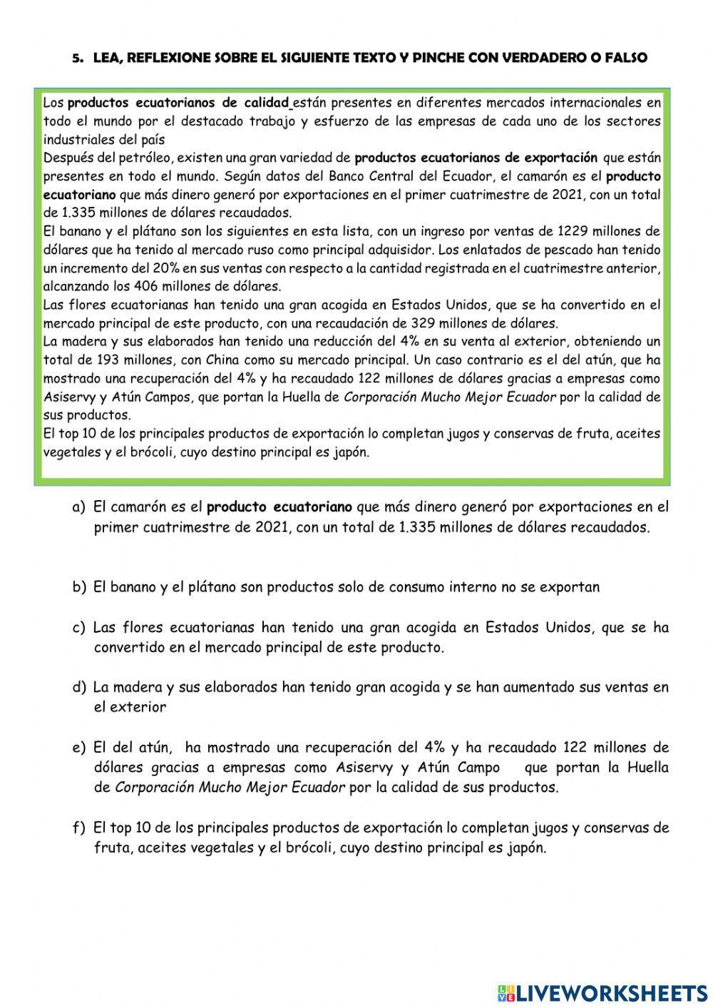 La agricultura en el ecuador