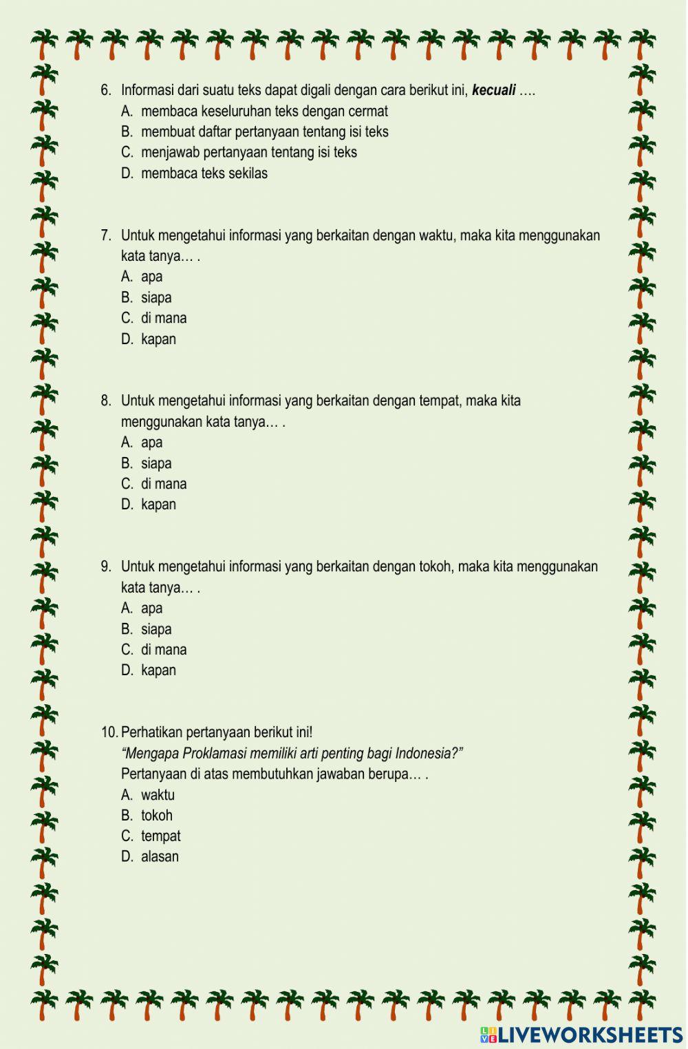 PAS 1 Kelas 6 Muatan 1 PAS 1 Kelas 6 Muatan 1