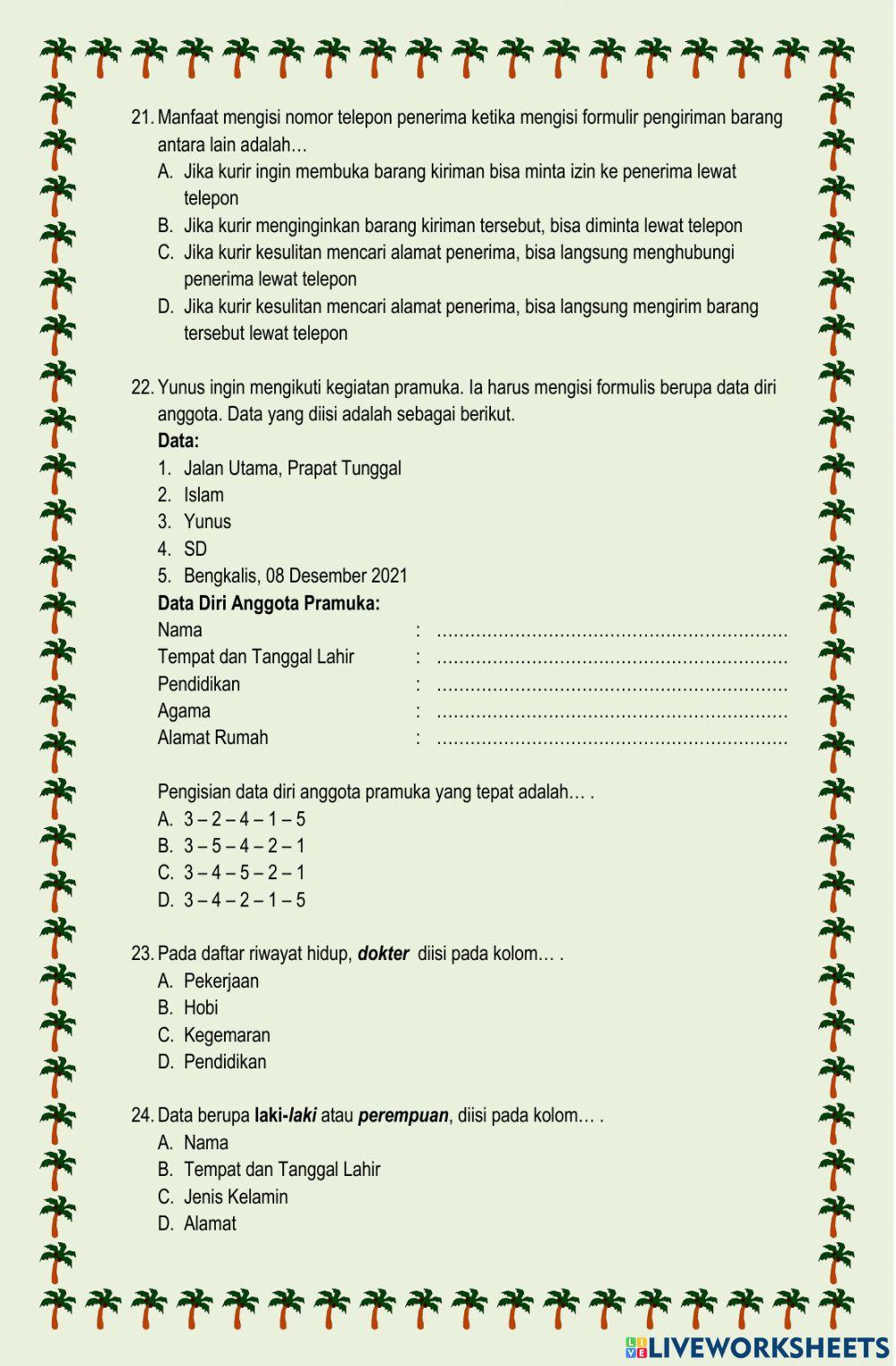 PAS 1 Kelas 6 Muatan 1 PAS 1 Kelas 6 Muatan 1
