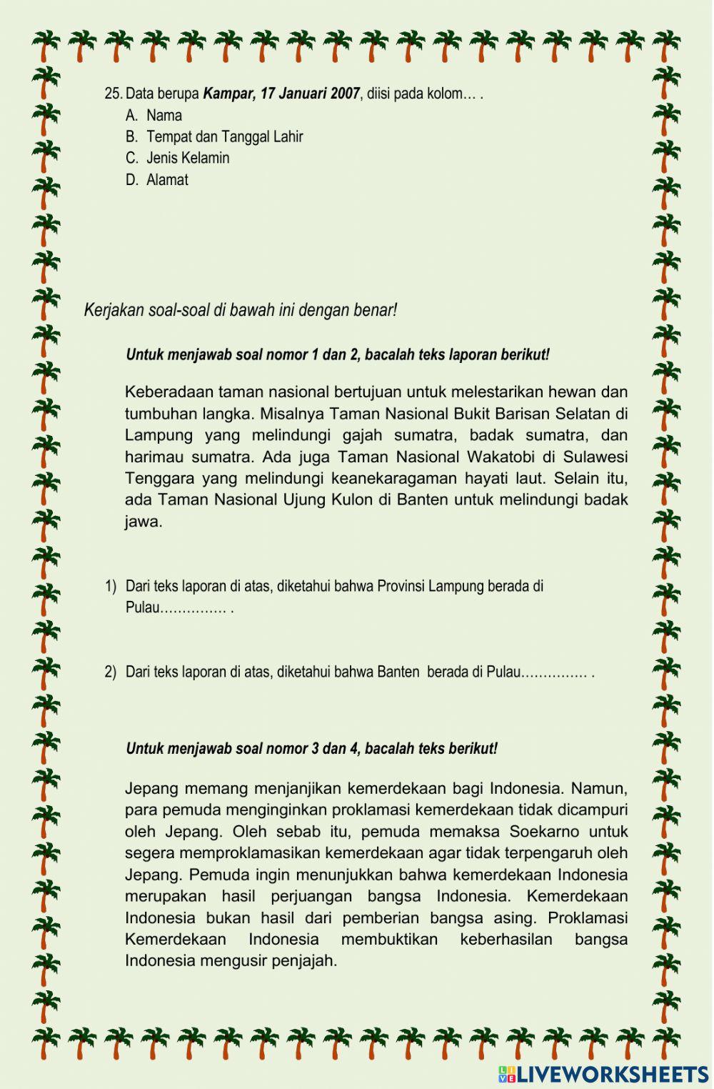 PAS 1 Kelas 6 Muatan 1 PAS 1 Kelas 6 Muatan 1