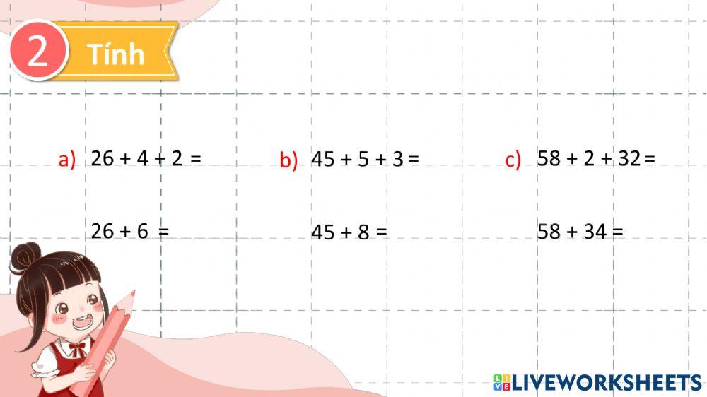 Phep cong co nho trong pham vi 100 - t2