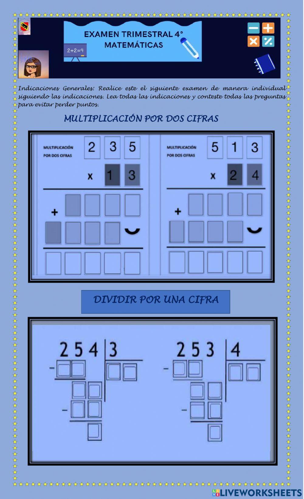 Examen de matemáticas