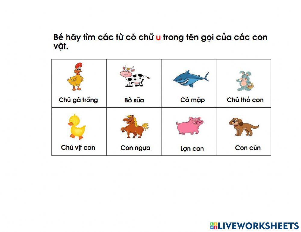 Trò chơi chữ cái u, ư