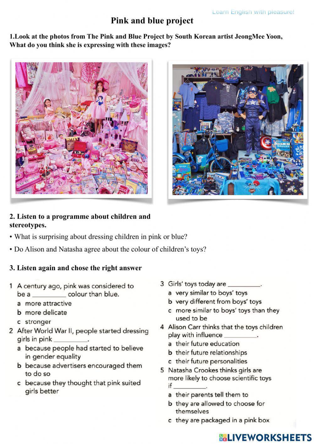 Listening: PInk and blue project