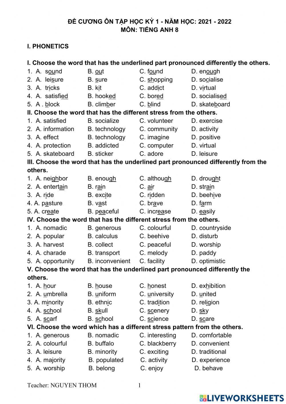 E8-review 1st term-phonetic