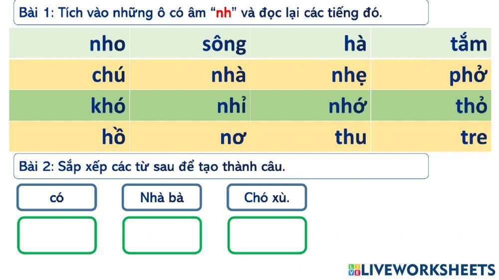Ôn tập Tiếng Việt - âm -nh-