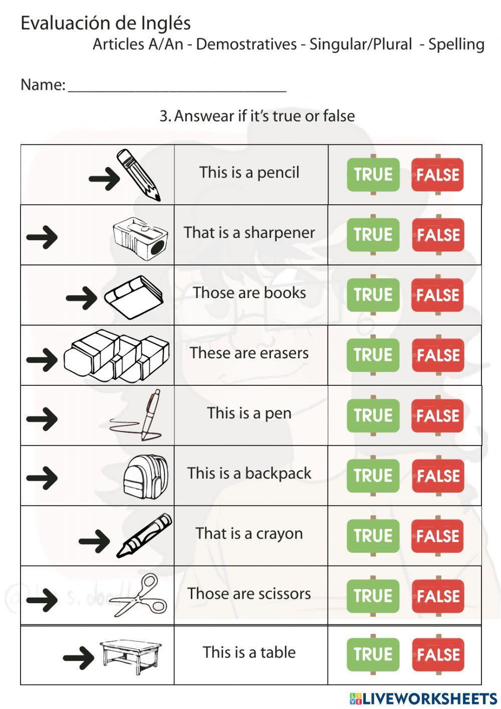 1st grade Evaluation