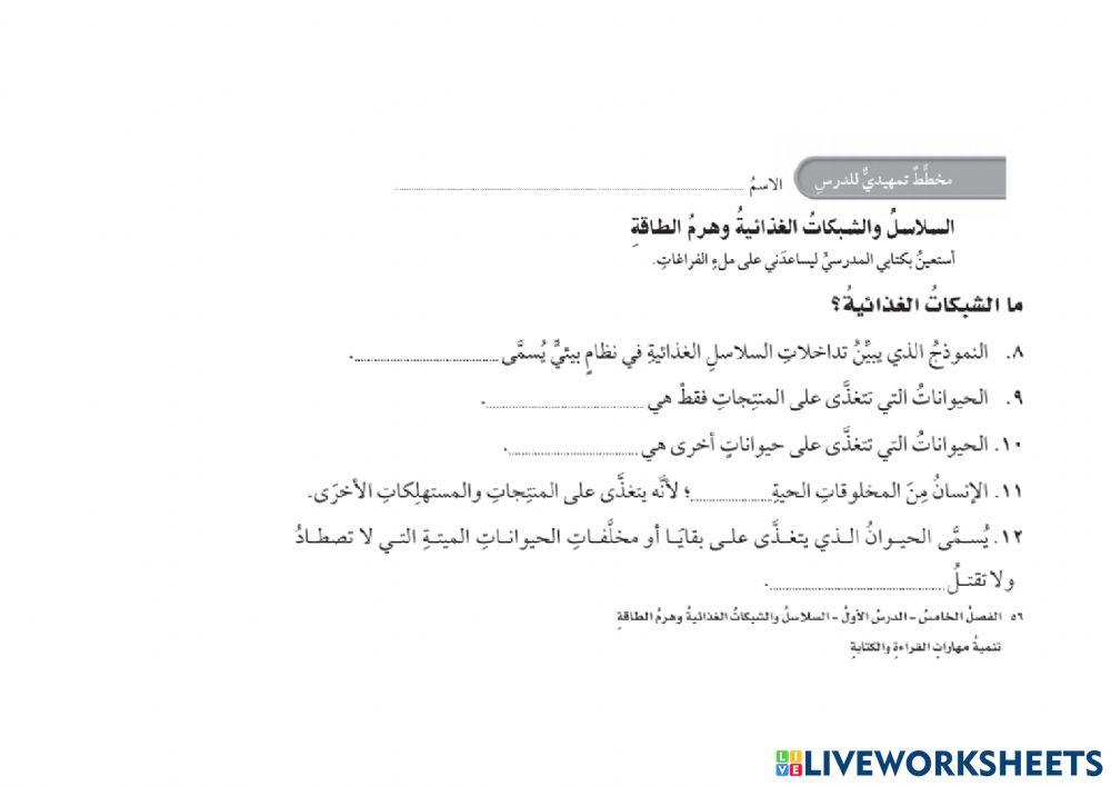 ما الشبكات الغذائية ؟