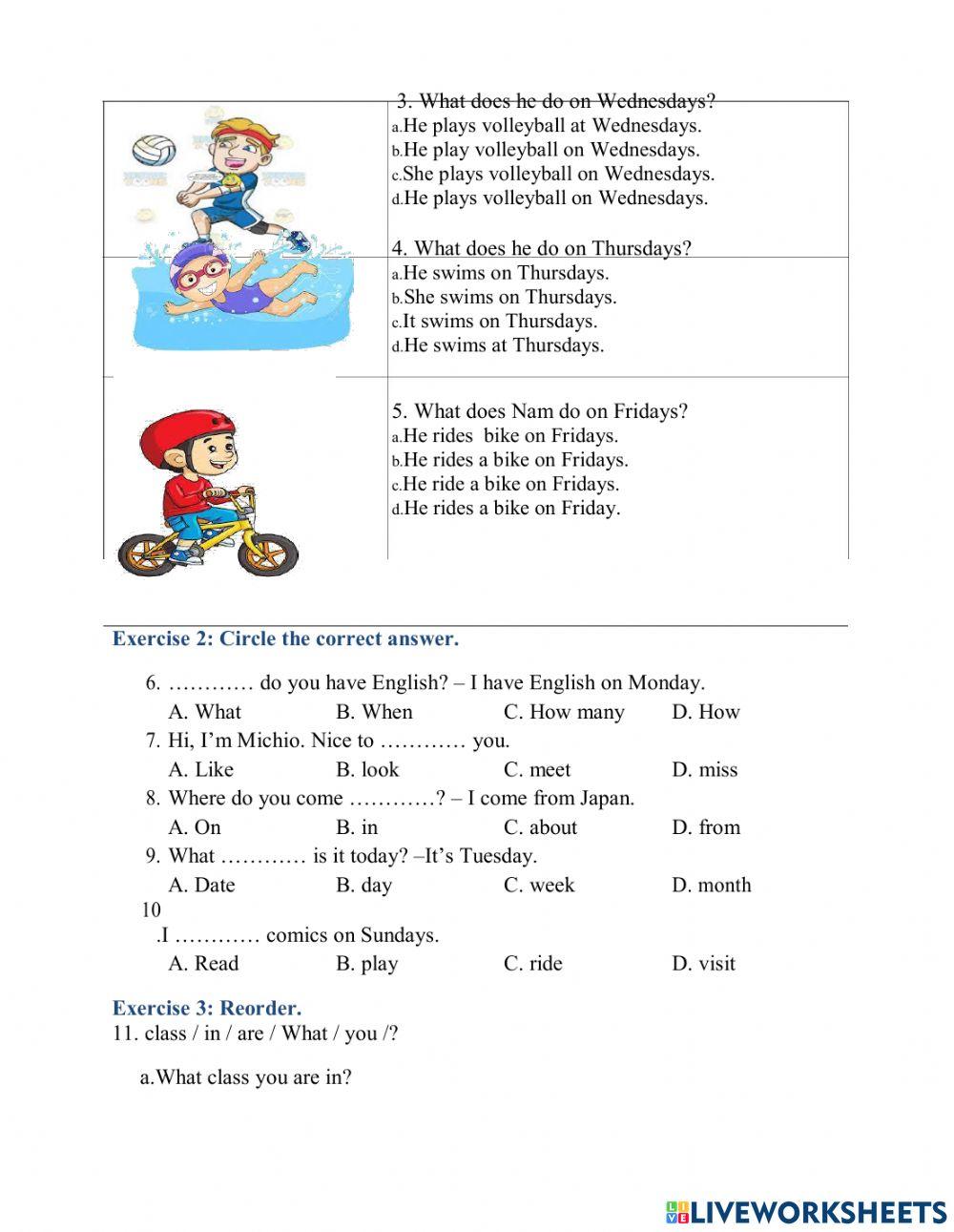 Review the first term 2 ( grade4)