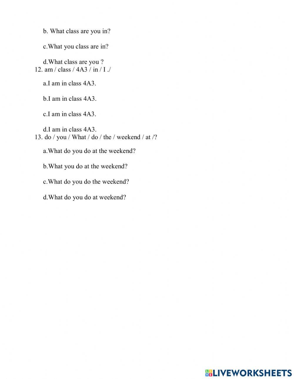 Review the first term 2 ( grade4)