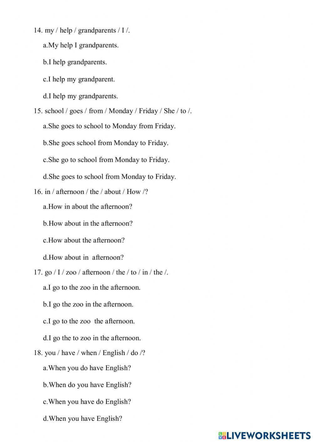 Review the first term 2 ( grade4)