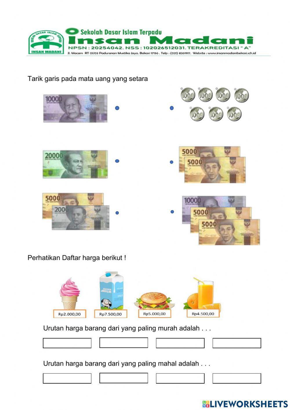 Contoh soal latihan ips kelas 3 sd tentang uang