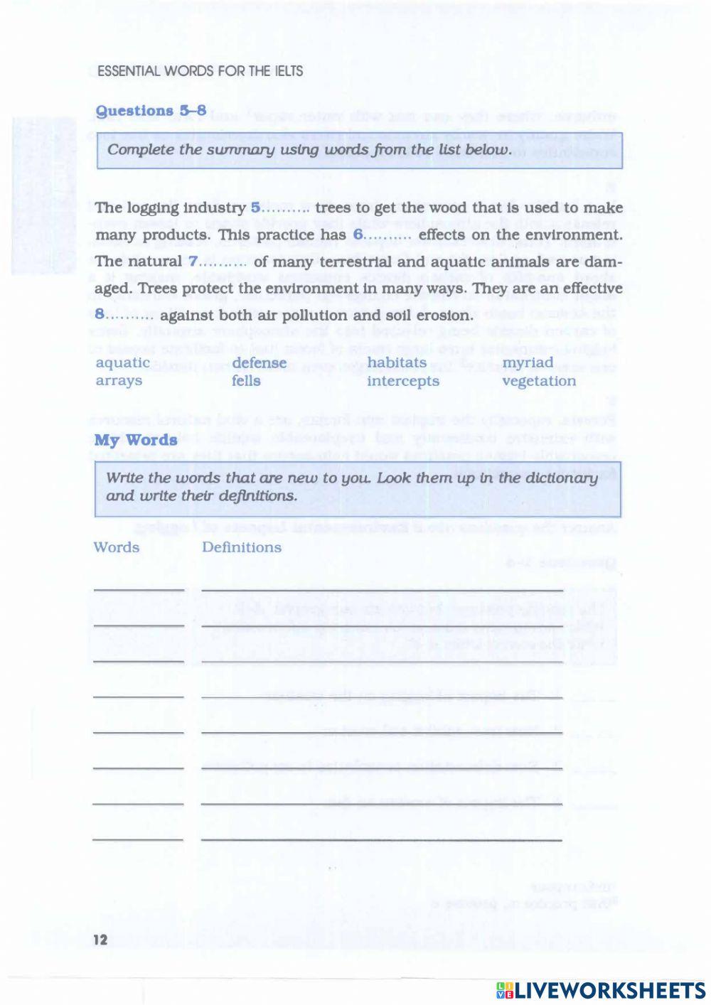Unit 1: Environmental Impacts of Logging