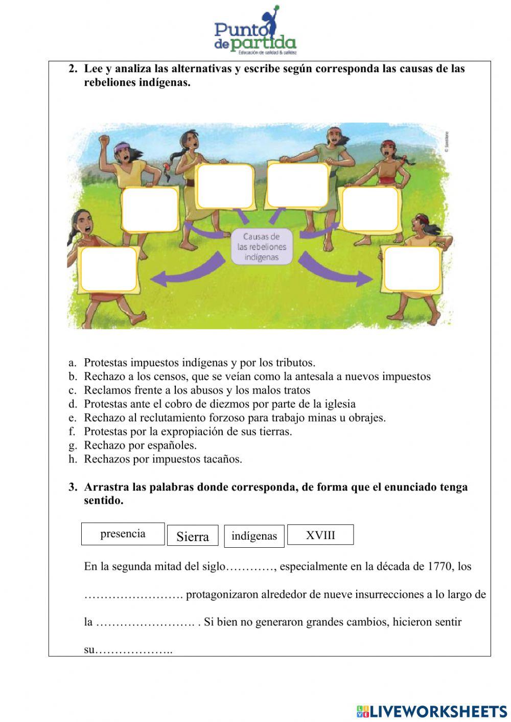 Rebeliones urbanas e indígenas