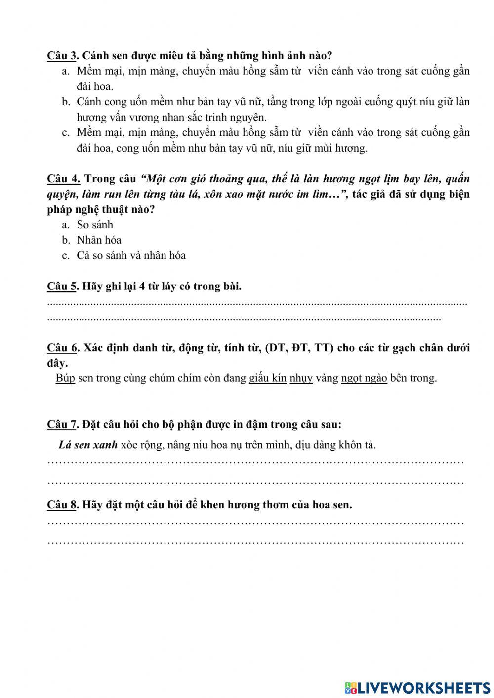 Ôn tập cuối kì 1