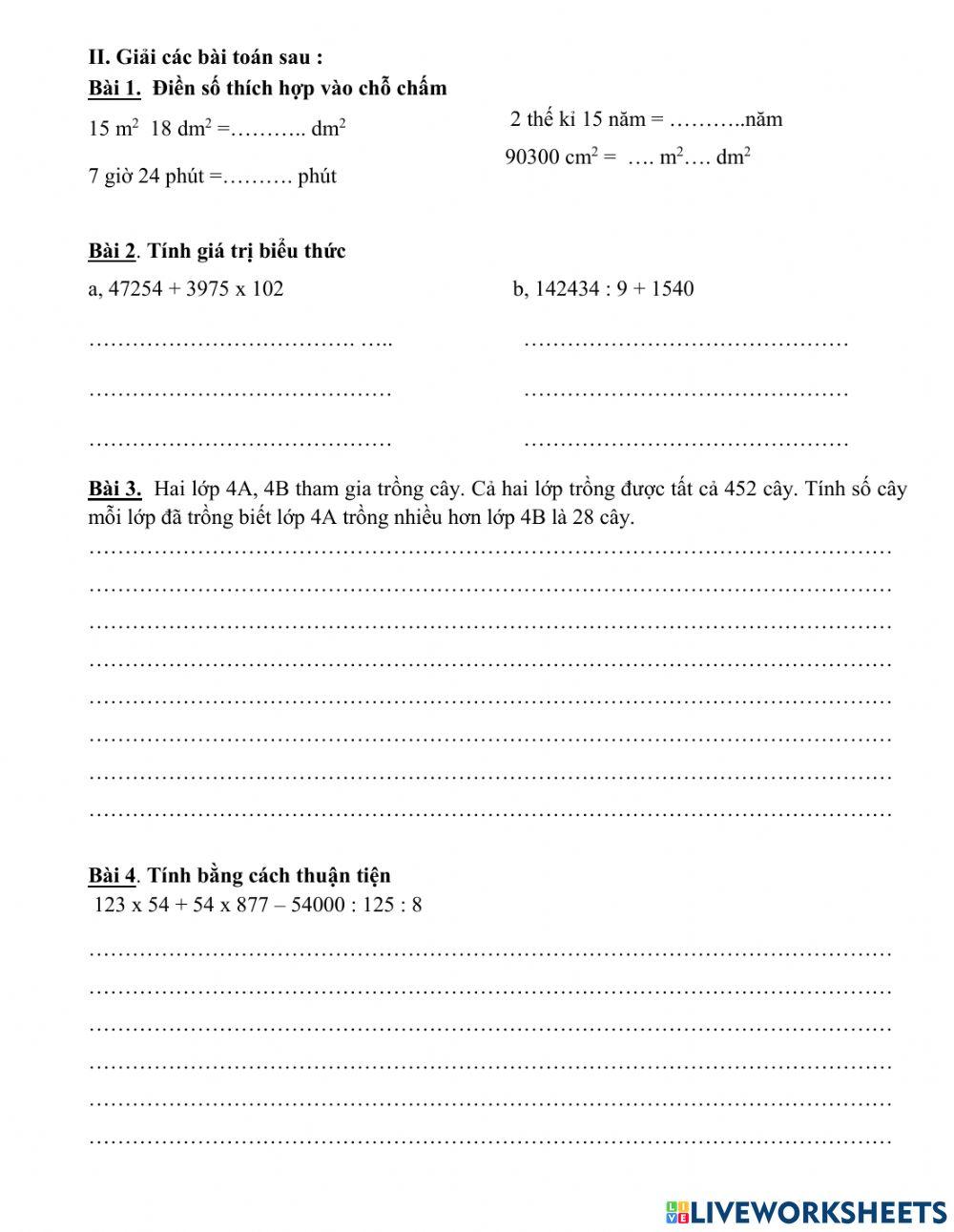 Ôn tập toán cuối kì 1